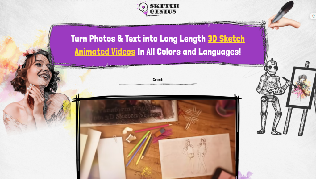 Sketch genius انتاج فيديو وايتبورد بالذكاء الاصطناعي
