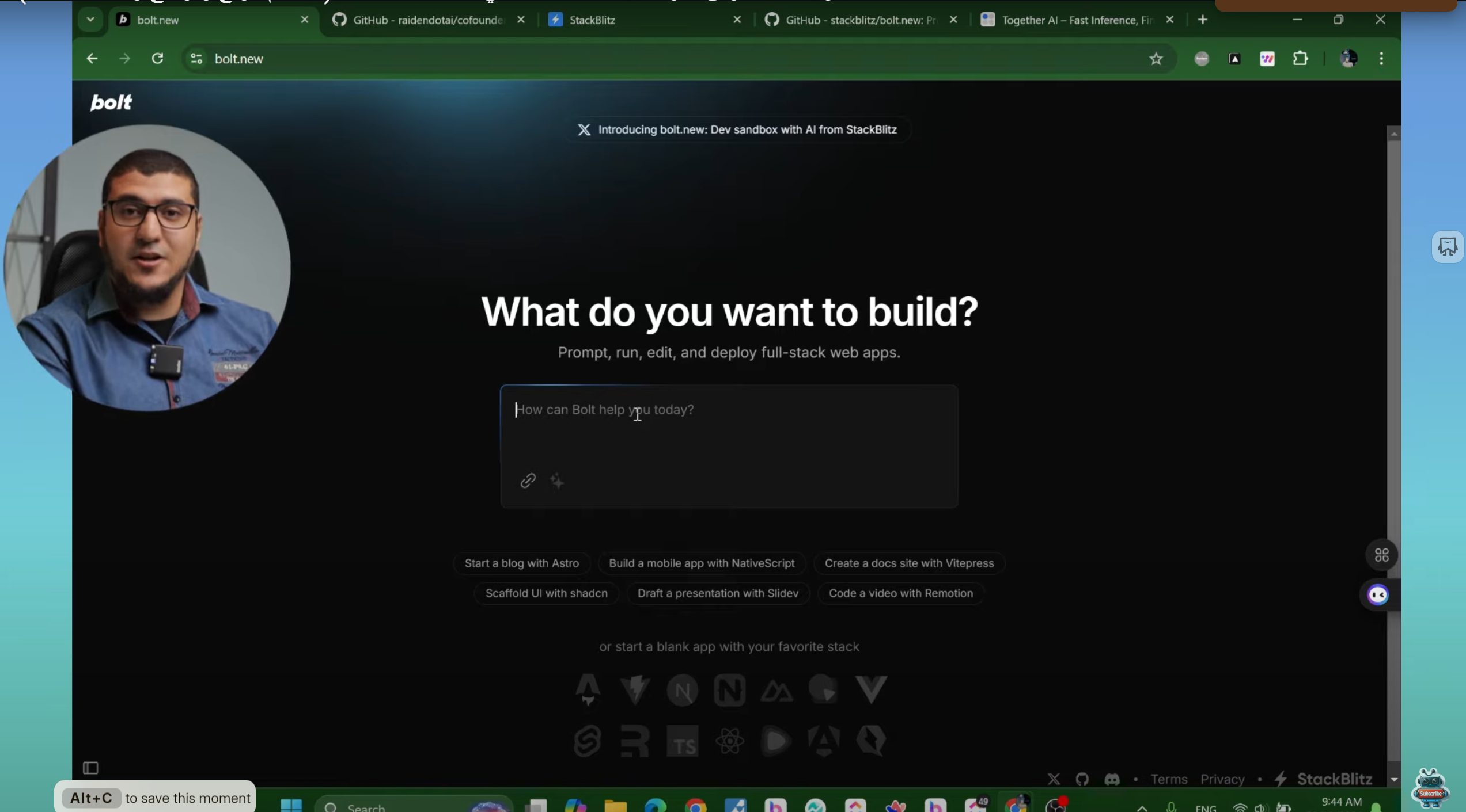 bolt new شرح تصميم تطبيقات وبرامج بالذكاء الاصطناعي